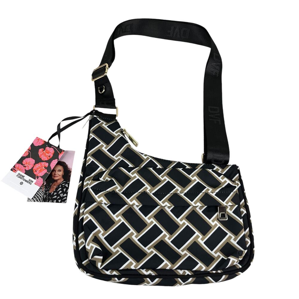 DVF Diane Von Furstenberg Target Utility Crossbody Bag Vintage Wave New